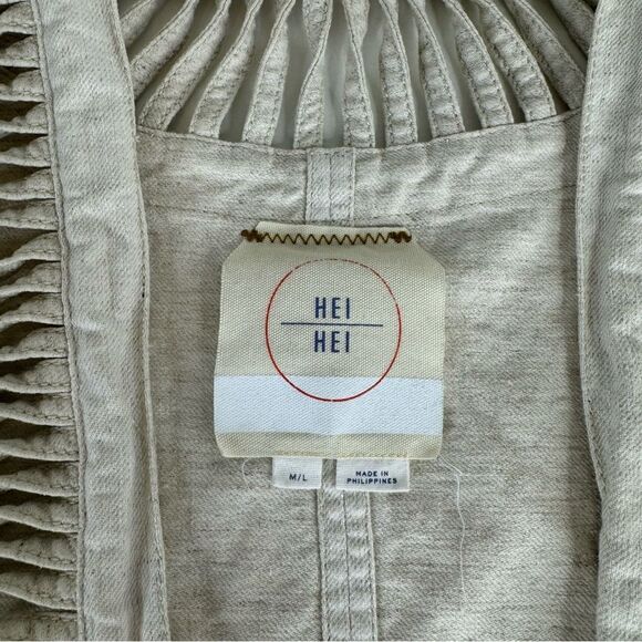 Anthropologie Hei Hei Ladder Linen Cut Out Jacket Size M/L - Picture 13 of 16